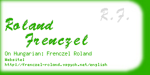 roland frenczel business card